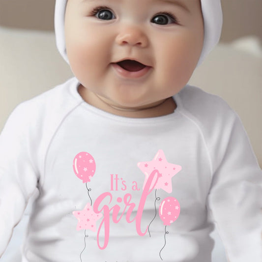 Baby-Outfit „It's a Girl“ – Rosa Motiv