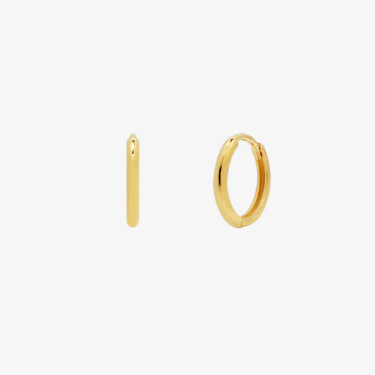 10 mm Huggie Earring – 925 Sterling Silber (Gold, Silber, Roségold)