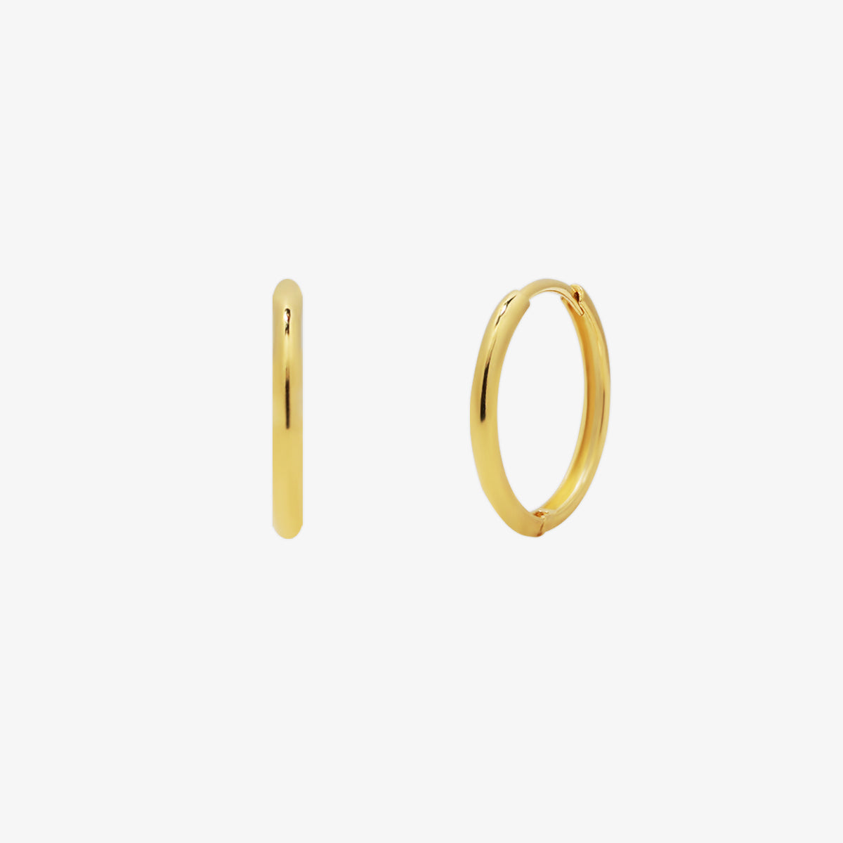 15 mm Huggie Earring – 925 Sterling Silber (Gold, Silber, Roségold)