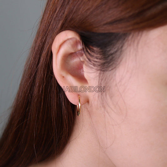 15 mm Huggie Earring – 925 Sterling Silber (Gold, Silber, Roségold)