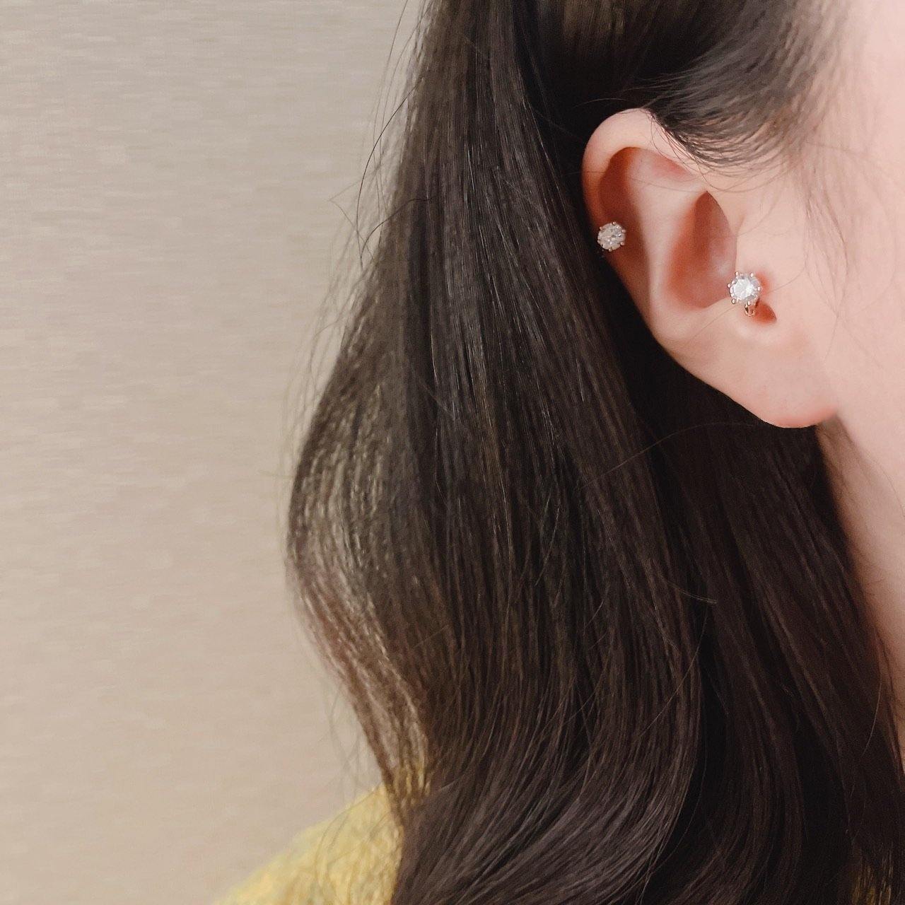 5 mm Cubic Huggie Earring – 14K Massivgold (Gold & Roségold)