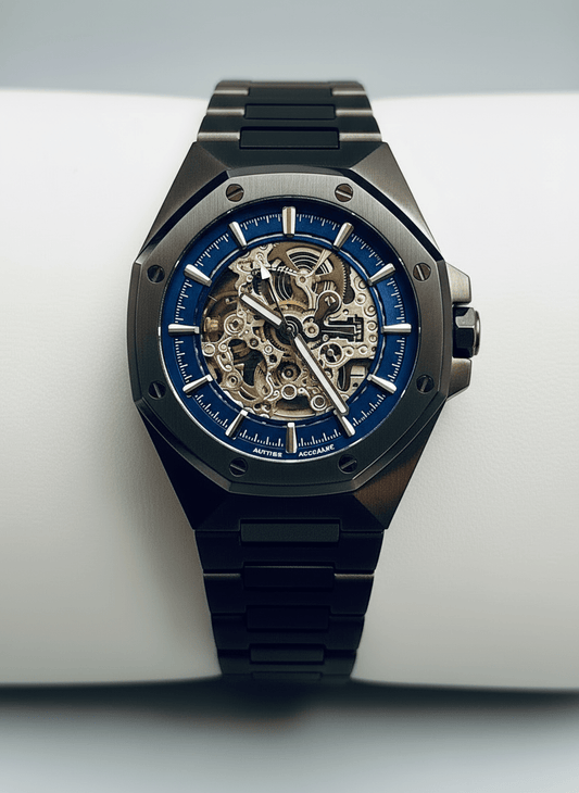 Space Mission Deep Blue – Automatik-Skelettuhr aus Edelstahl-0